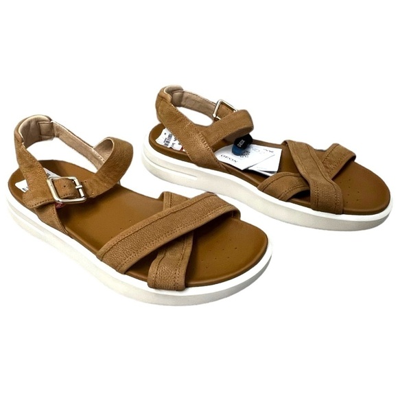 Geox Camel Color Natural Leather Sandals With Straps - Size 40 - Picture 8 of 13